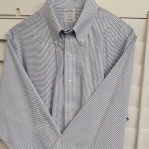 Brooks Brothers blue and White Striped Dress Shirt